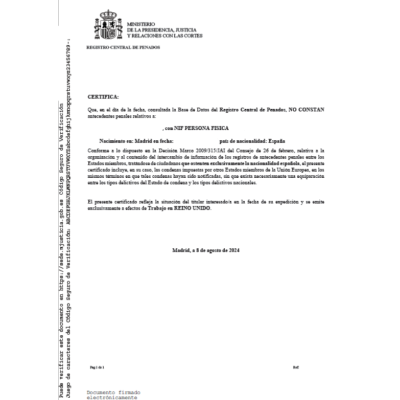 Traducción antecedentes penales al inglés Traducción antecedentes penales al inglés