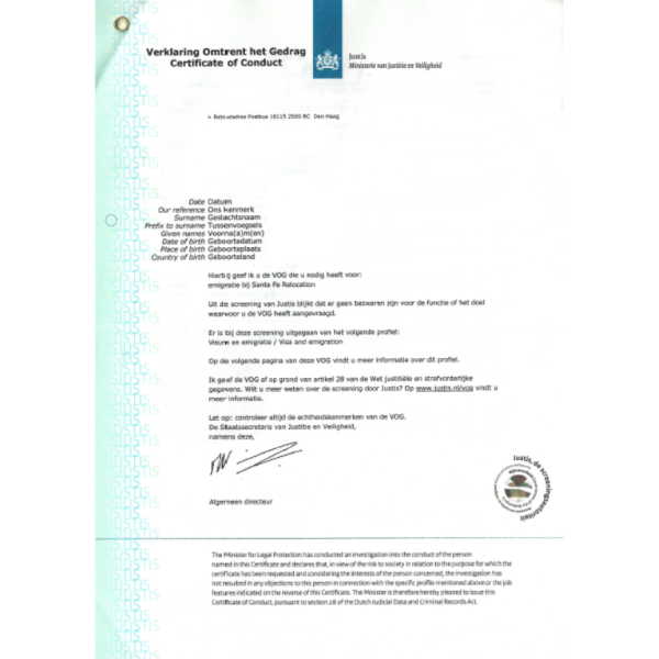 Traducción antecedentes penales Países Bajos