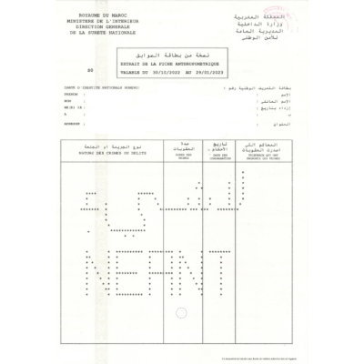 Traducción antecedentes penales Marruecos