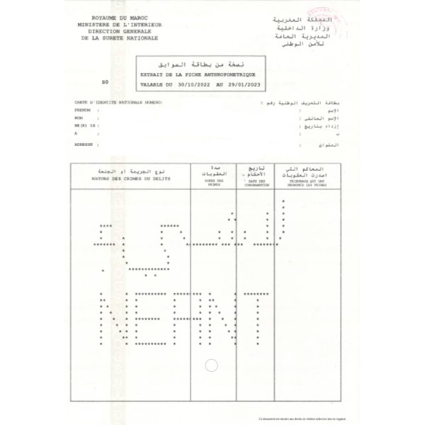 Traducción antecedentes penales Marruecos