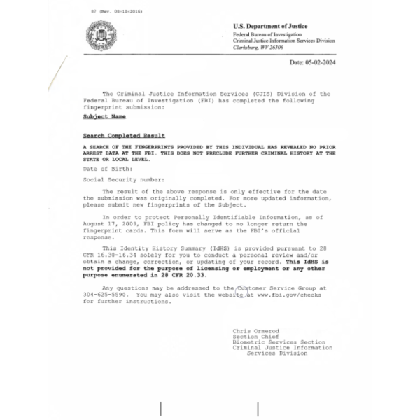 Traducción antecedentes penales Estados Unidos