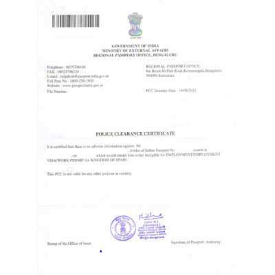 Traducción antecedentes penales India Traducción antecedentes penales India