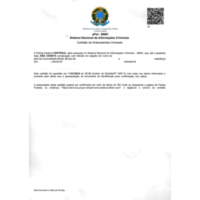 Traducción antecedentes penales Brasil Traducción antecedentes penales Brasil