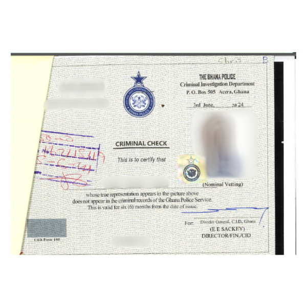 Traducción antecedentes penales Ghana